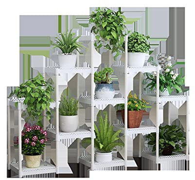 HYEFDWS Pflanzenständer Blumenregal Mehrstöckig Innen Spezial Balkon Terrasse Blumenständer Mehrtopfregal Kunststoff Fensterrahmenregal Organizer Rack