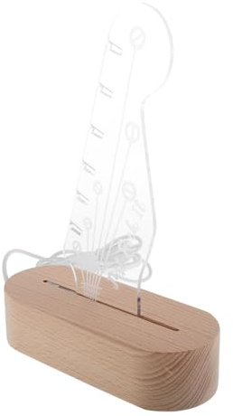 BESPORTBLE Leuchtender Gitarren Pick Halter mit Holzsockel Kreatives Design Praktische Aufbewahrung Sanfte Beleuchtung für Ihr Musikerlebnis für Gitarristen