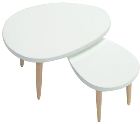 Trrymbbe 2 Pezzi 1 12 Scala per Bambole mobili tavolino Triangolare mobili in Miniatura con Bordo Liscio Legno Realistico 1/12 Accessori in Scala per Decorazioni per Bambole Accessori Bianchi
