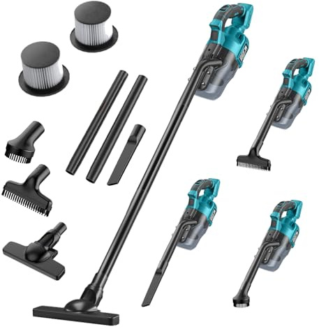 Gruecoinno Aspirapolvere senza fili per Makita batteria da 18 V, 500 W, aspirapolvere portatile con filtro lavabile, aspirapolvere portatile per pavimenti, tappeti, auto, legno duro, peli di animali