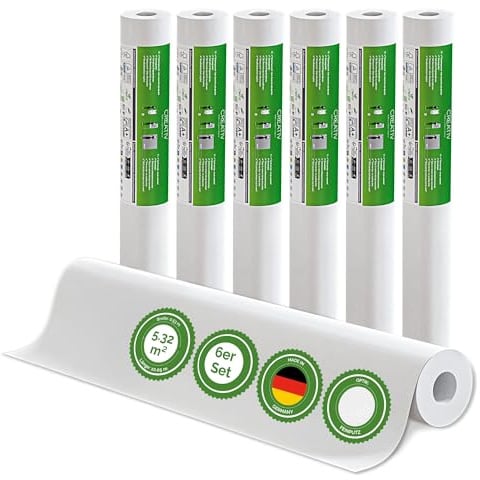 Veluxis Vliestapete Creative 6er-Set Feinputz – 10,05 m × 0,53 m | renoviervlies, überstreichbar, atmungsaktiv, Wandtapete Made in Germany I Veluxis ®