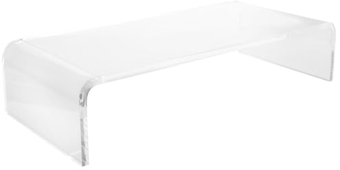 BELLIFFY Clear Acrylic Keyboard Cover and Computer Riser Rack Anti-cat Keyboard Bridge Protector with Smooth Edges Multi-functional Transparent Desktop Shelf for Monitors Laptops and