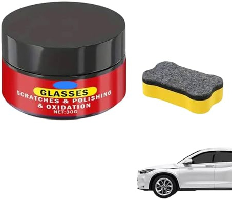 Glaspolitur Gegen Kratzer im Glas,Glaskratzer Entfernerwachs mit Beschichtung,Glas Ceranfeld Kratzer Entferner zur Reparatur von Kratzern auf Glasoberflächen (30G,1PC)