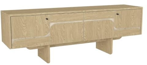 Vep Home Meuble TV Lava en rotin anthracite | Meuble TV moderne pour salon | Plateau mélaminé 18 mm | Rangement