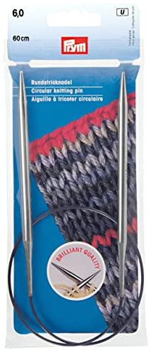 Prym Circular Knitting pins brass 60 cm 6.00 mm silver col