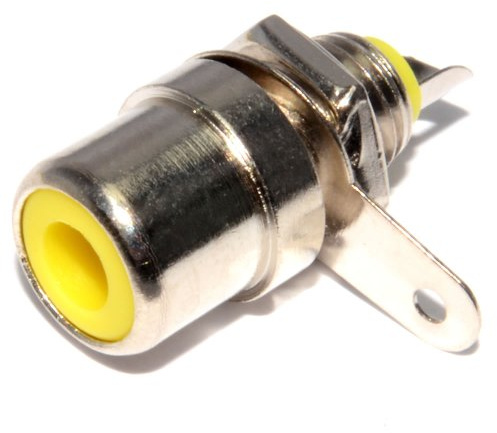 kenable Phono RCA Chassis Socket Female Panel Mount Solder Terminals Yellow 10 Pack
