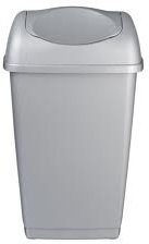 ITALIAN DESIGN 50 LITRE SWING TOP BIN /CREAM/BLACK/SILVER/ DUSTBIN / RUBBISH BIN / KITCHEN / HOME / BATHROOM (SILVER)