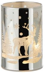 DEKORATION ZYLINDER LED GLAS WINTER SILBER SMALL (2er Set)