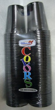 DOPLA BICCHIERI PLASTICA NERO 100 PZ