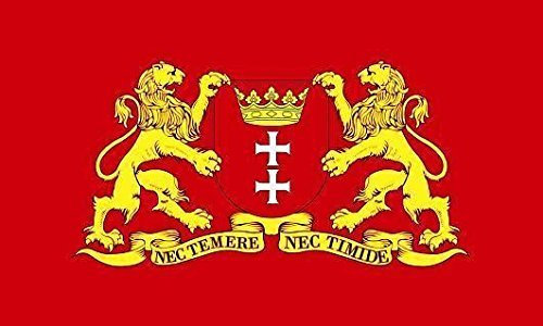 U24 Aufkleber Danzig mit großem Wappen Flagge Fahne 12 x 8 cm Autoaufkleber Sticker