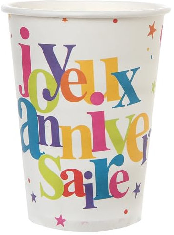 10 Gobelets anniversaire festif