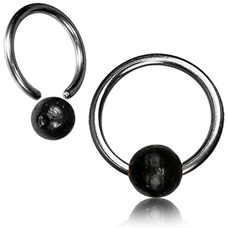 CHICNET Arangholz Universal Piercing Klemmkugel Ring silbern Kugel Septum Helix Tragus