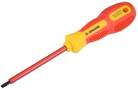 sourcing map 1000v Slotted Insulated Magnetic Tip Electrical Screwdriver 3mm x 75mm