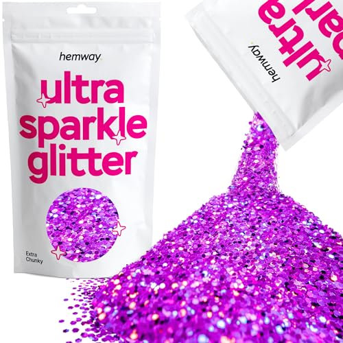 Hemway Extra 1 millimetro Chunky glitter 100g 3,5 once cosmetici sicuri - viola olografica