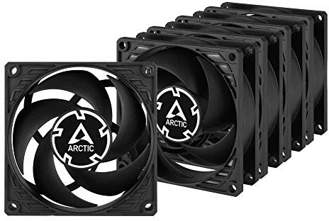 ARCTIC P8 Value Pack (5 Units) - 80 mm PC Case Fan, Pressure-optimised, 3000 RPM, Noise Level: 0.3 Sone, Airflow: 23.4 CFM, Fluid Dynamic Bearing