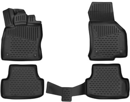 OMAC Gummimatten Fußmatten kompatibel mit Golf mk7 Variant 2013-2020 TPE Matten Schwarz 4X