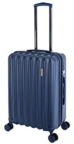 Travelhouse - Porto - Hartschalen-Koffer Koffer Trolley Rollkoffer Reisekoffer Erweiterbar, 4 Rollen, 66 cm, 70 Liter, Blau
