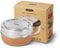 BLACK + BLUM - Bol Repas en Verre avec Couvercle Silicone - Boîte Alimentaire Anti-Fuite - Base Protectrice PP/Fibre de Bois, Sur-Couvercle Inox - 750ml - Amande