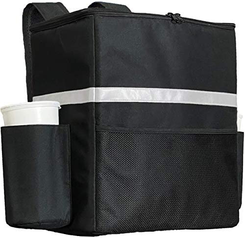 FRESHIE Isolierter Lebensmittellieferrucksack mit Getränkehaltern, Premium, für Armaturenbrettfahrer, Mitbewohner, Pizzatasche, Lebensmittel, Getränke, kommerzielle Qualität (Rucksack)