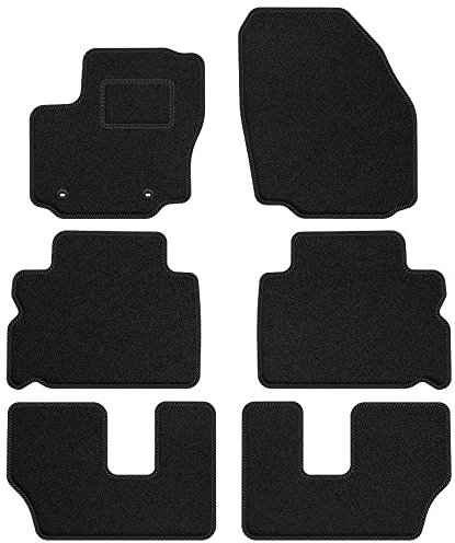 MOTOS Standard Velours-Fußmatten passend für Ford Galaxy II 2006-2015 7 Fahrgäste - Standard, Gewebt, Schwarz fußmatten Auto - Erleben Sie neuen Fahrkomfort mit einem Automatten Satz für Ihr Auto