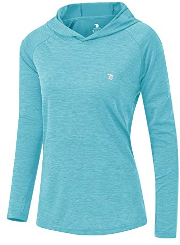 YSENTO Women's Long Sleeve Running Hoodie Gym Sports Yoga Tops Shirts UPF 50+ with Thumb Hole