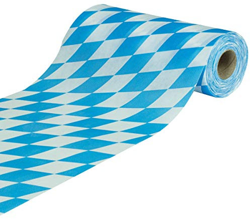 Sensalux Oktoberfest Tischwäsche aus stoffähnlichem Vlies, abwischbar, bayrische Raute, Tischläufer 0,50m x 25m