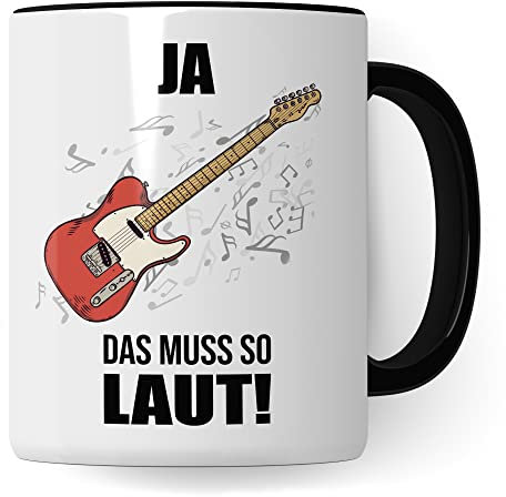 E-Gitarre Tasse, Musik Geschenk für E-Gitarrist E-Gitarristi, Kaffeetasse Musiker E Gitarrenspieler, Instrument Geschenkideen Becher Akustik Klassisch Elektrische Gitarristen Kaffeebecher