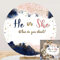 OERJU 2,3 x 2,3 m Marineblau und Rouge Geschlecht Offenbarung Runder Hintergrund Rosa Blau Junge oder Mädchen Er oder Sie Gold Stern Pailletten Fotografie Hintergrund Babyparty Schwangerschaft