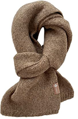 Duories Damen & Herren Gestrickter Schal - Langschal für Frauen & Männer, Vintage Großer Wollschal, Warm & Weich, Braun