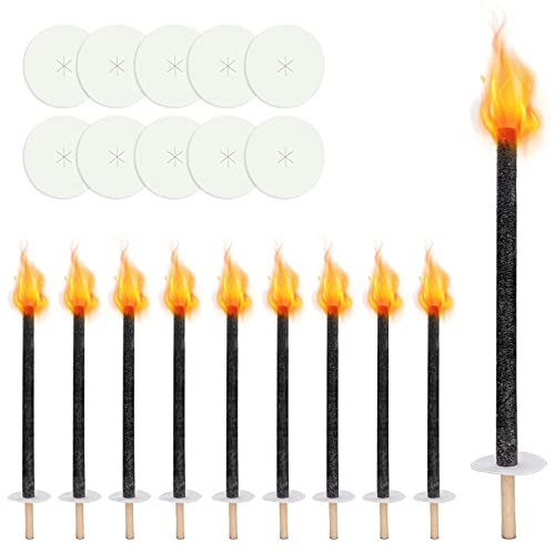 Gimisgu 10 Stück Fackeln, 42cm Garten-Fackeln, Brennzeit 45 min, mit Extra Langem Griff, Gartenfackel für fackelwanderung Outdoor