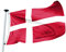 FLAGLY Premium Flagge Dänemark 100 x 150 cm - 115g/m² Stoffgewicht - gedruckt, robustes und witterungsbeständiges Fahnenpolyester mit Ösen (100 x 150 cm, Dänemark)
