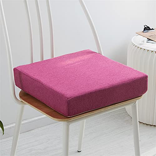 Treer Cuscino per Sedia in Memory Foam, Cuscini Sedie Quadrati – Supporto e Stabilità Perfetti Rivestimento Lavabile per Sedia da Ufficio e Sedia a rotelle (Fucsia,50x50x8cm)