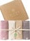 Dikos® Premium Baby Mulltücher 4er Set Altrosa, Creme | 64x64cm gekreppt | 100% GOTS Bio-Baumwolle Spucktücher | Musselin Tücher Baby Mädchen | Baby Erstausstattung Neugeborene | Geschenk zur Geburt
