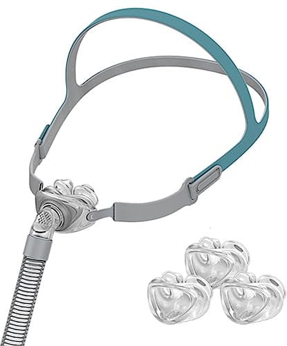 Gbbazu CPAP Maske Nasenkissen Rahmen, Wiederverwendung Ersatz CPAP Schlauchhalter Gurt Rohrrahmen mit 3 Size CPAP Nasenkissen, weiche Gummidichtung verbessern für Schlaf