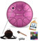 Sonodrum Zungentrommel Standard C - Dur in Lila - 20 cm klein mit 8 Tönen - Steel Tongue Drum inkl. Liederbuch, Schlägel, Fingersticks und Tragetasche - Notenlesen nicht nötig, einfach zu spielen.