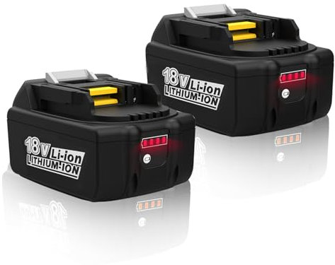 XNJTG [2 Stück] 5500mAh 18V Ersatzakku für Makita 18V Akku BL1860 für BL1850 BL1840 Makita 18V Werkzeugakku(LED-Horizontallichtversion)