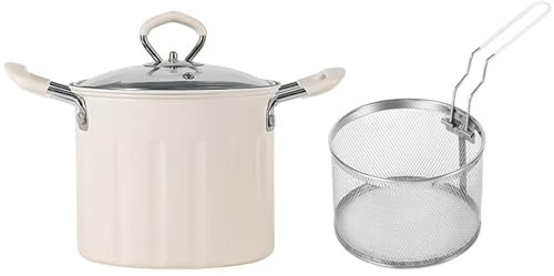 Sharplace à frire japonaise Tempura 3L avec panier passoire, friteuse pour la maison, Restaurant, Camping, blanc
