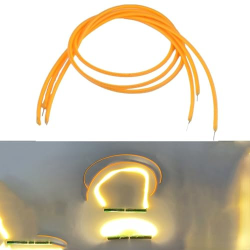 Emiif 10 Stück 2200 K Glühbirne Filament Lampenteile LED Dioden Flexible Filam DC3V FPC Warmweißes Licht für DIY handgemachtes Spielzeug und Dekoration Design (300 mm)