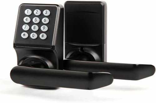 electronic door lock with handle,matte black