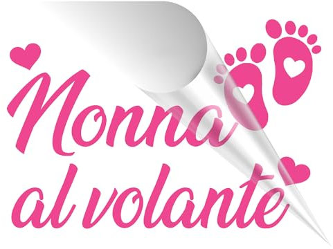 Adesivo Auto Nonno Nonna | Famiglia a Bordo | Decalcomania Baby Bimbo Bebè | Tanti Colori | Senza Sfondo | Sticker per Finestrino o Carrozzeria. Stickeredo®