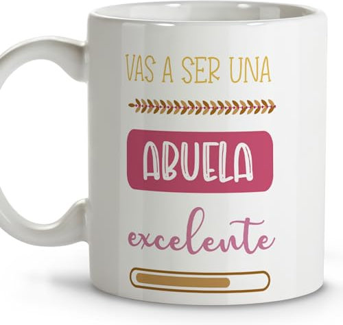 LolaPix Tazas abuela. Tazas de cafe. Regalo abuela. Regalos para abuelas. Taza cerámica 330 ml.