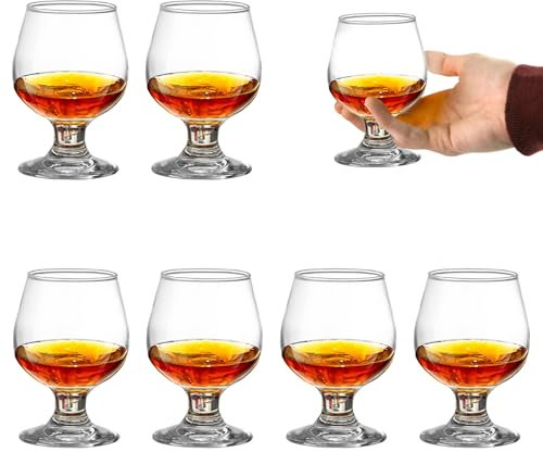 binsakao Brandy Glasses - Port Glasses Set of 6-150 ml 5 oz Shot Glasses - Tequila Glasses - Small Cognac Glasses - Snifters Set