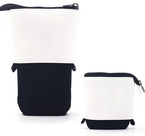 HIQE-FL Federmäppchen Mit Reißverschluss, Teleskopisch Für Mädchen Teenager, Student Ständer Bleistifthalter