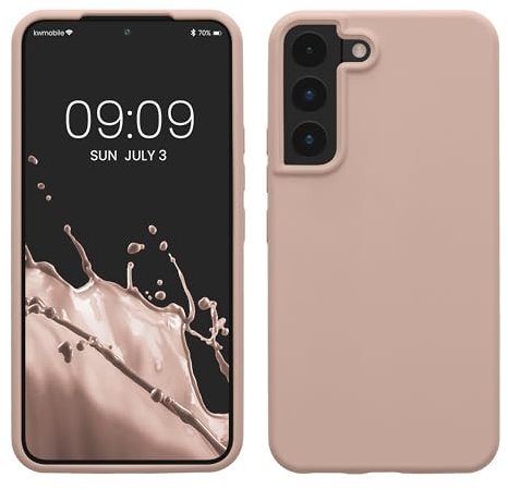 kwmobile Schutzhülle kompatibel mit Samsung S22 Hülle - Silikon Case Handyhülle S22 - Handyhülle Samsung S22 weiche Oberfläche - kabelloses Laden - Altrosa