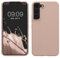 kwmobile Schutzhülle kompatibel mit Samsung S22 Hülle - Silikon Case Handyhülle S22 - Handyhülle Samsung S22 weiche Oberfläche - kabelloses Laden - Altrosa