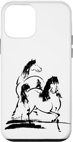 iPhone 12 mini Horses Pony Ink Asian Vintage Japanese Ukiyo-e Woodblock Case