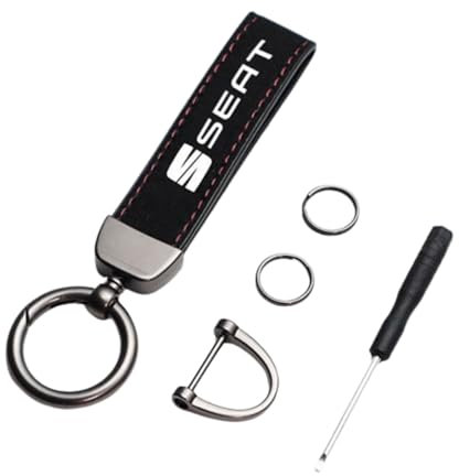 Nengwin Seat Leder Schlüsselanhänger Auto Schlüssel Aufhängung Verzierung Schmuck Business Geschenk für Männer (schwarz-1)
