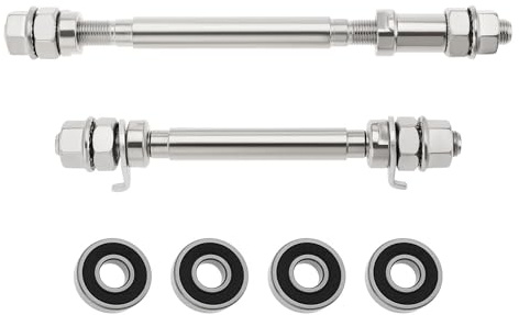 Create idea Robustes Metall-Radnaben-Achsen-Set, 140 mm vorne und 180 mm hinten, Mountainbike-Radnabenachse mit 4 Lagern, Fahrrad-Spindel, Schaltwellenhebel