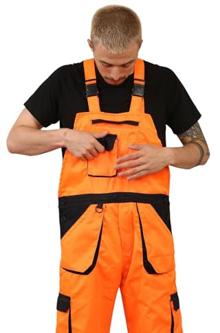 AAIF RETAILS® Men's Hi Vis Orange Small Work Dungarees
