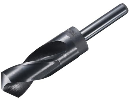 sourcing map 30mm Drill Bit 1/2 Reduced Shank 4341 High-Speed Twist HSS Nitriding Black 135° for Light-duty Soft Metal Aluminum Alloy Wood Plastic